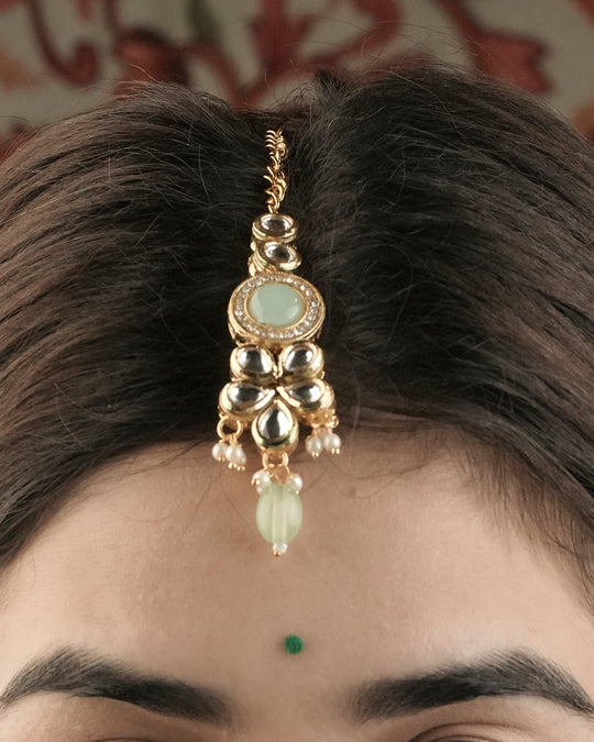 Mint Green Kundan Luxe Necklace Set