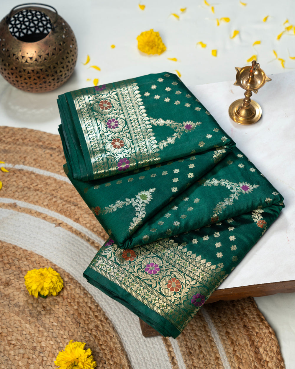 Green Meenakari Pure Banarasi Silk Saree