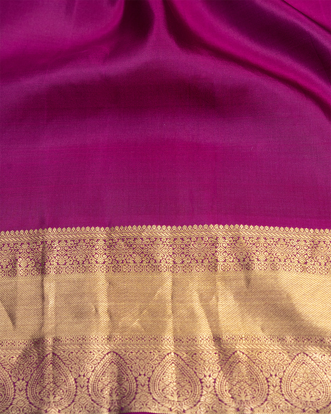 Cobalt Blue Pure Kanjivaram Silk Saree with Exquisite Gold Wine Paisley Border