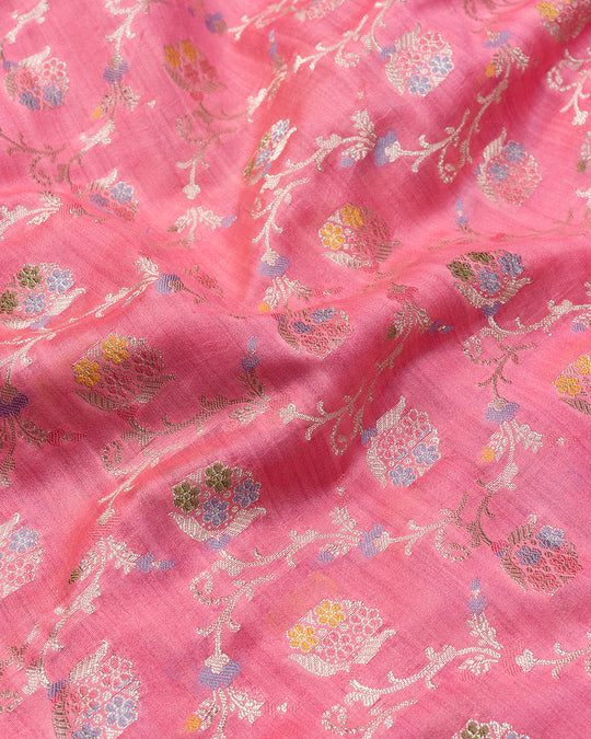 Soft Pink Handwoven Pure Banarasi Silk Saree