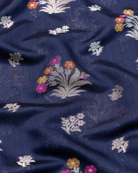 Deep Blue Handwoven Pure Banarasi Silk Saree