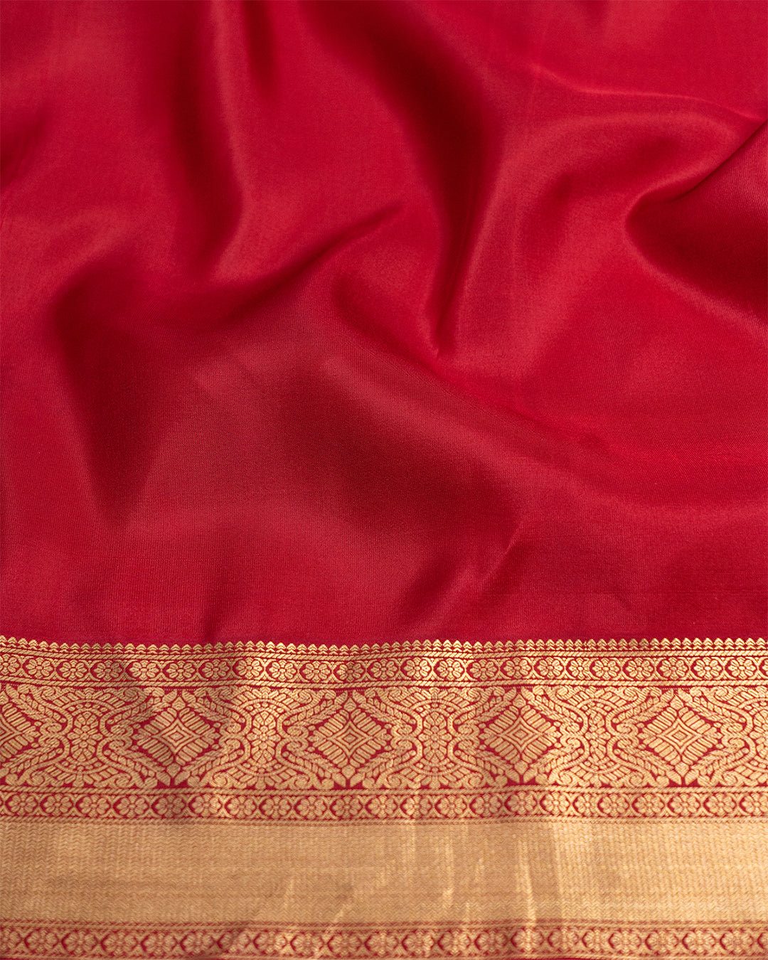 Burgundy Pure Kanjivaram Silk Saree with Antique Gold Floral Buta Detailing