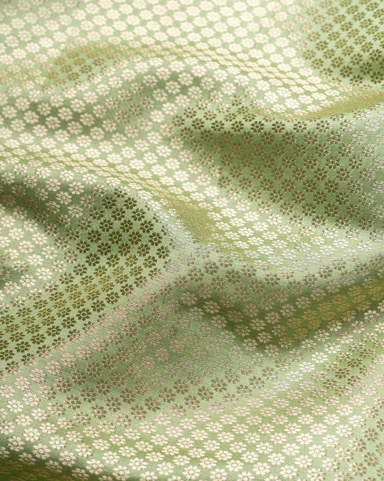 Pista Green Handwoven Pure Banarasi Silk Saree