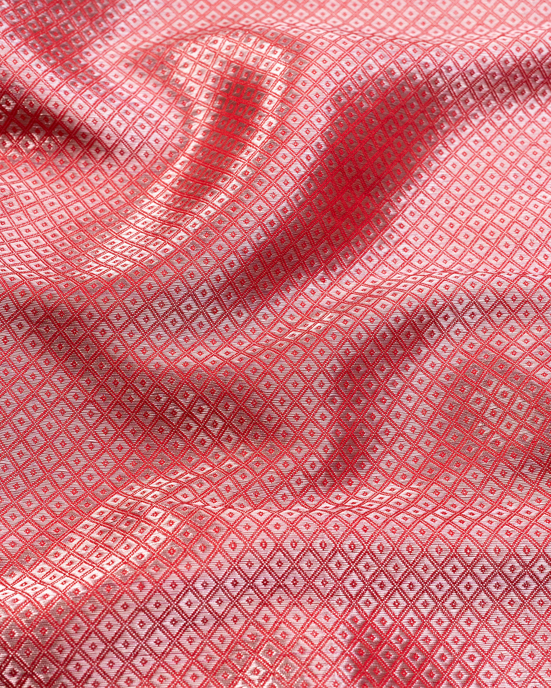 Cherry Red Handwoven Pure Banarasi Silk Saree