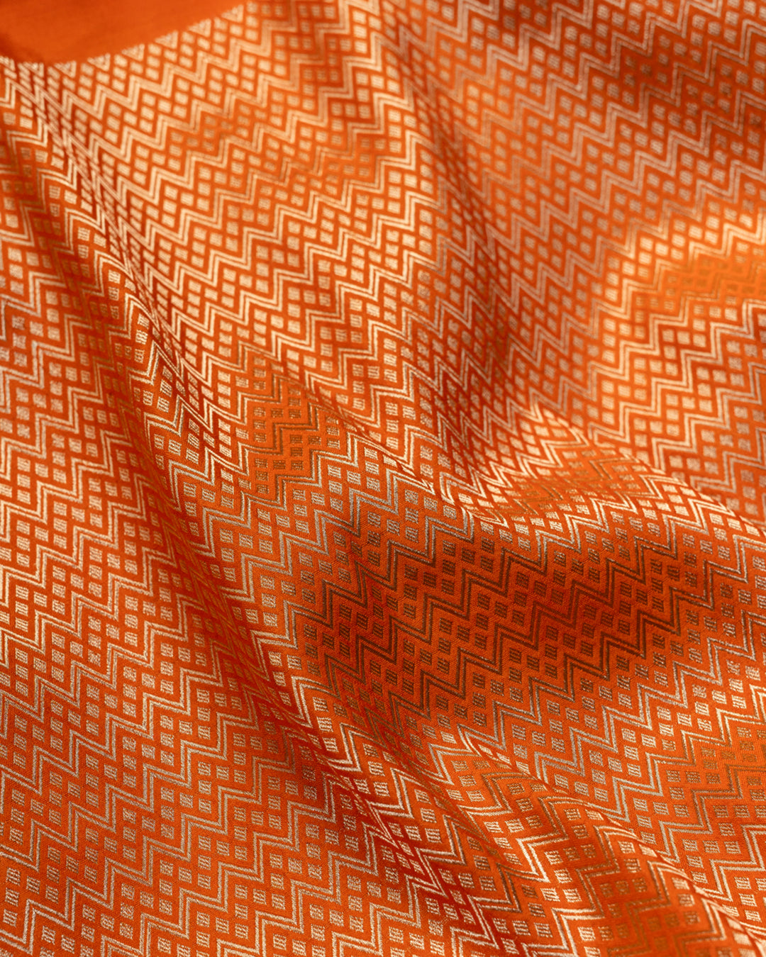 Orange Meenakari Jaal Pure Banarasi Silk Saree