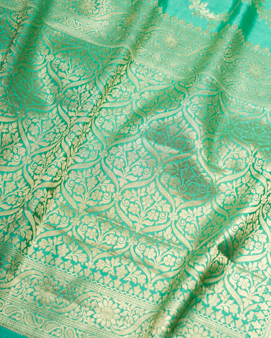 Mint Green Handwoven Zari Banarasi Silk Saree