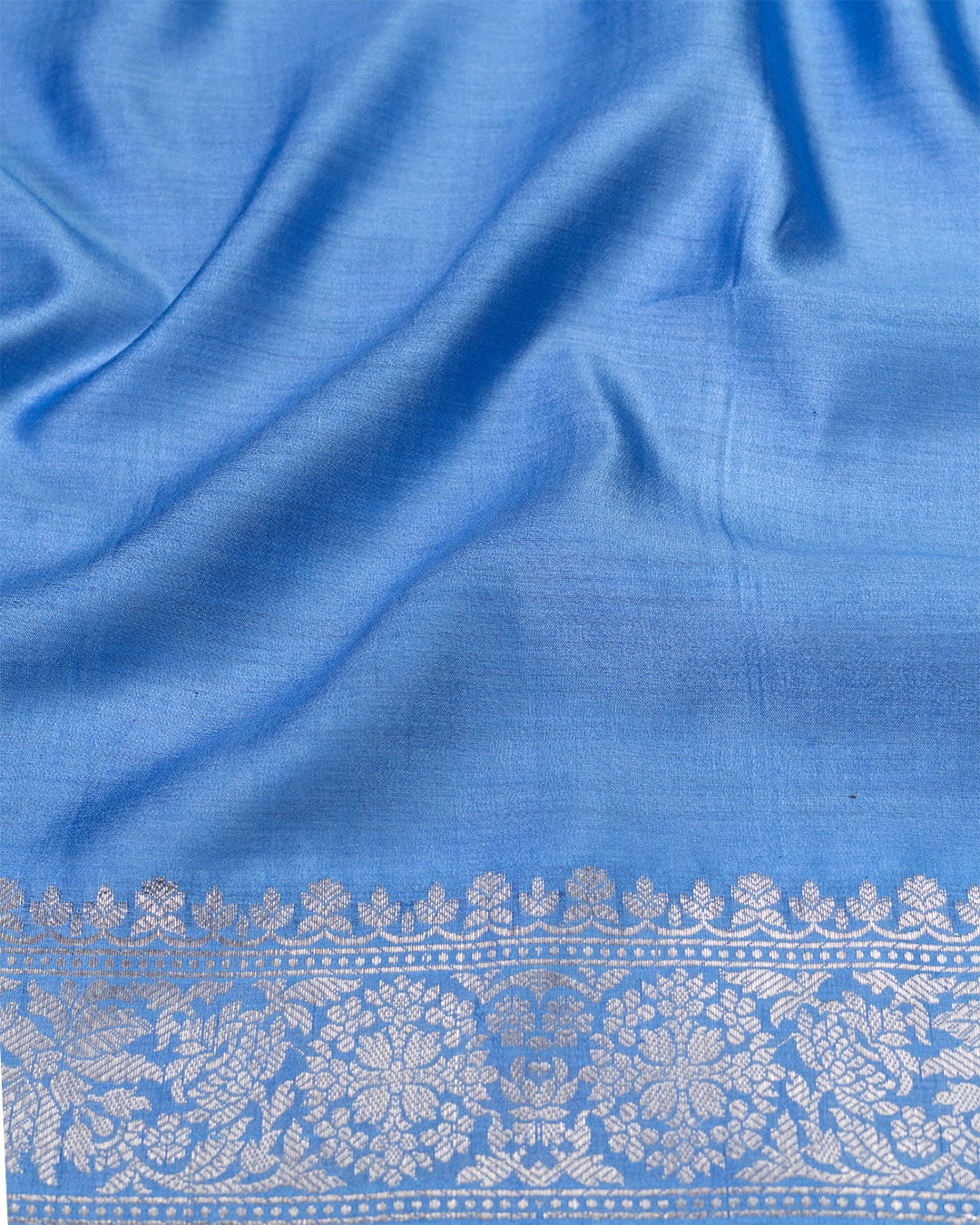 Pastel Powder Blue Pure Banarasi with Jaal Work