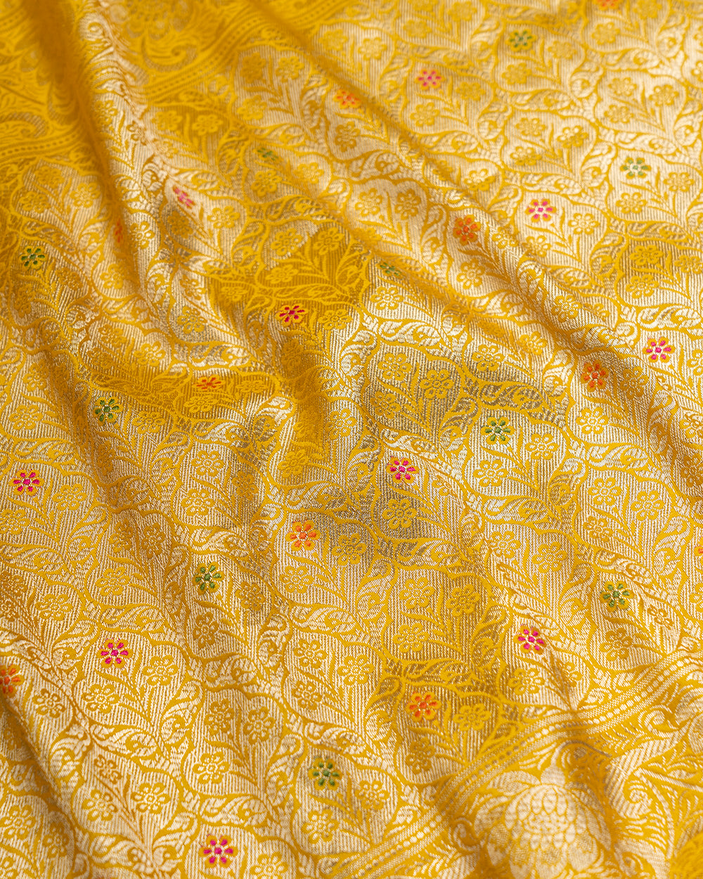 Yellow Meenakari Jaal Pure Banarasi Silk Saree