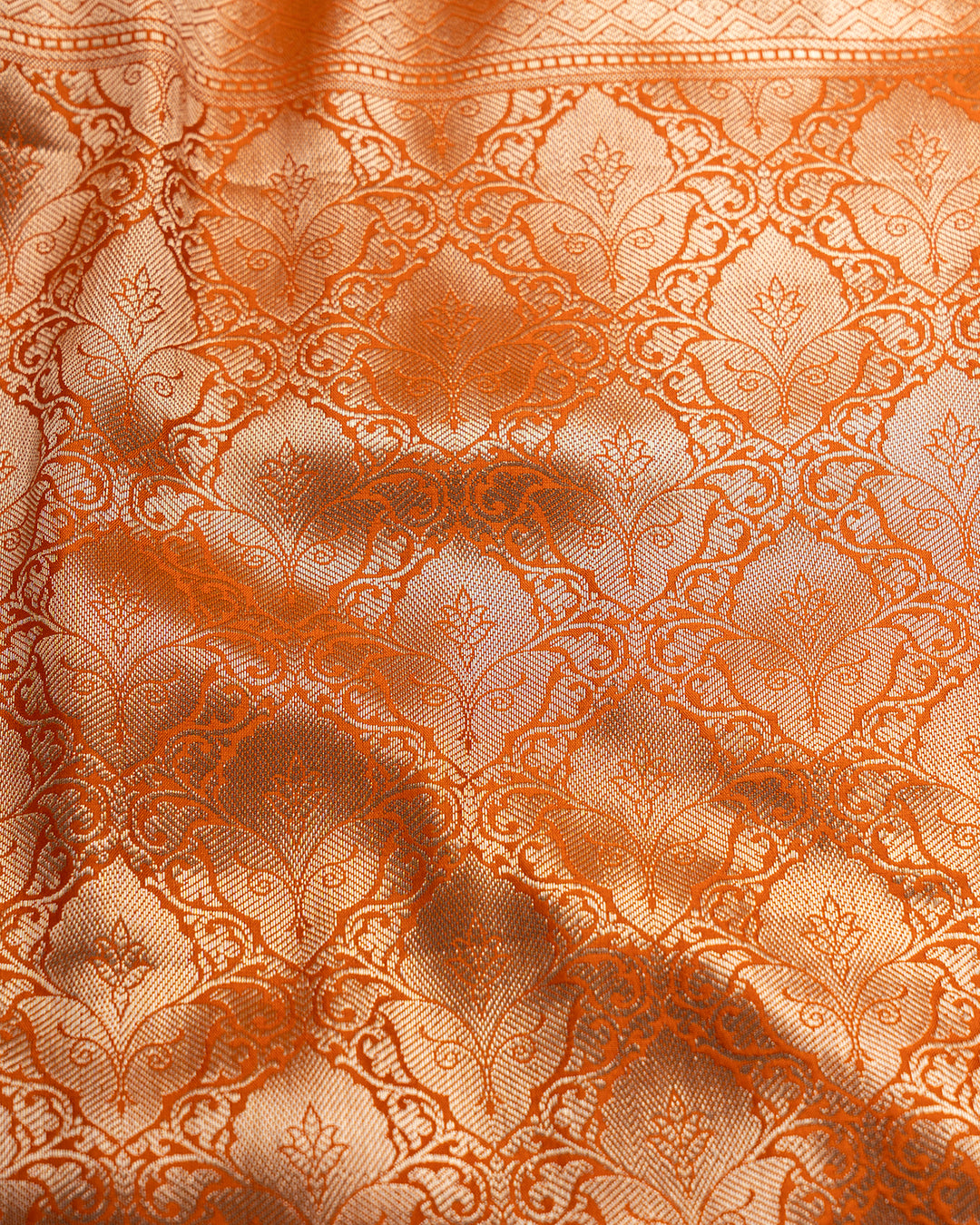 Coral Meenakari Jaal Pure Banarasi Silk Saree