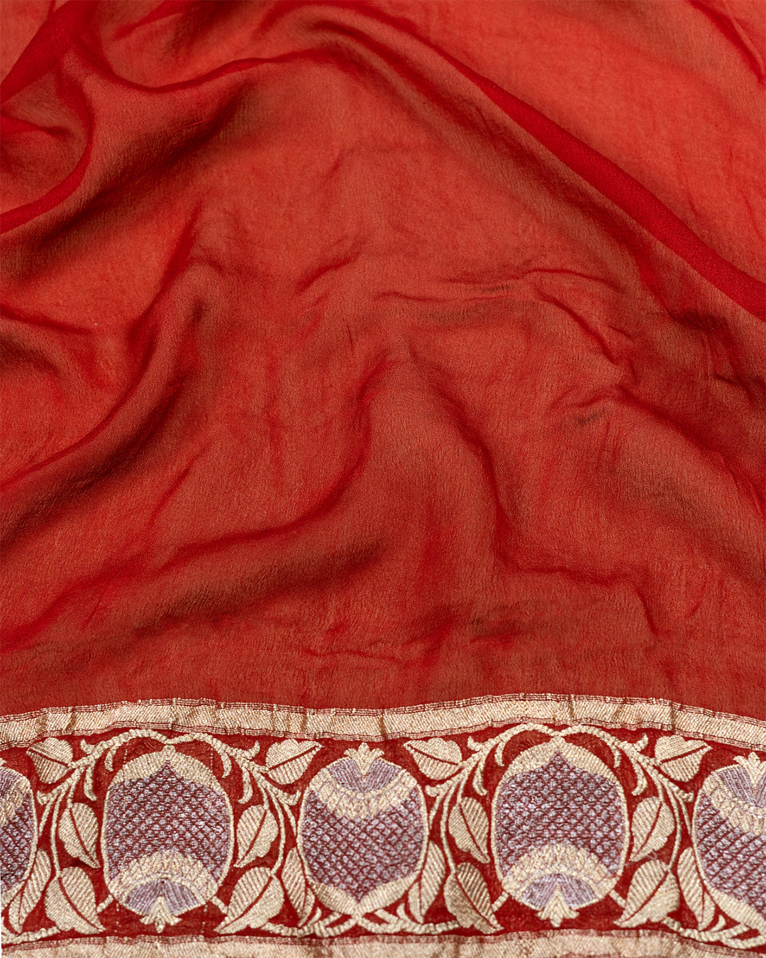Red Pure Bandhej Saree in Timeless Sona-Rupa Style