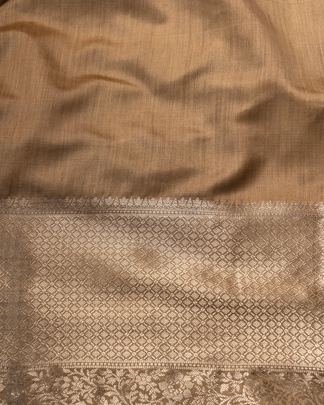 Brown Handwoven Jaal Banarasi Silk Saree