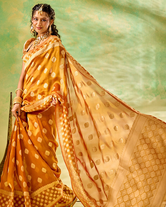 Golden Tissue Saree with Trellis Butidar Artistry Weaves