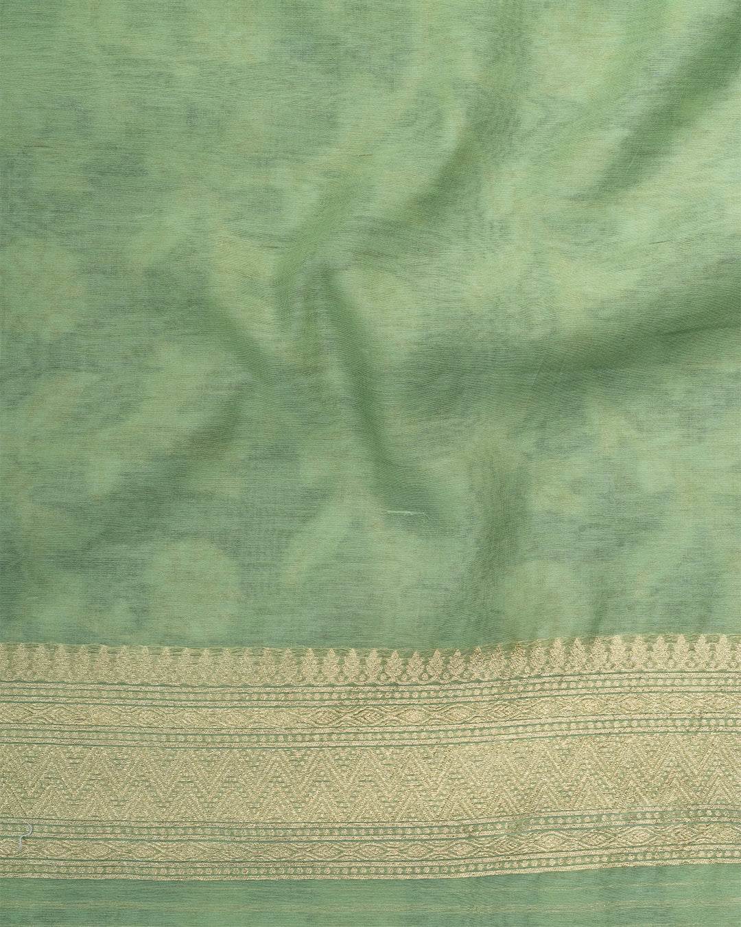 Almond Pastle Green Sooti Cotton Drape With Exquiste Vine Patterns and Floral Accents