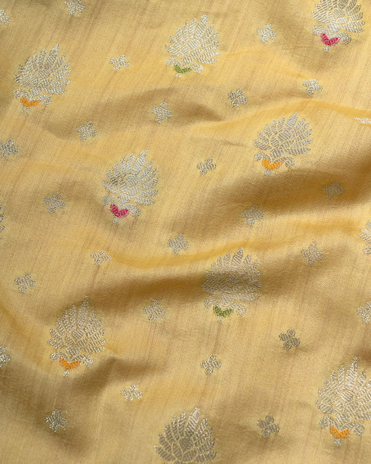 Light Yellow Kadwa Pure Banarasi Silk Saree