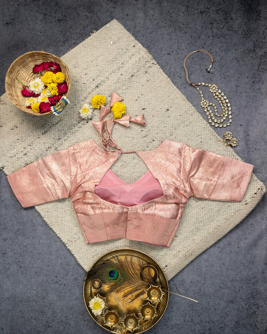 Customisable Pink Pure Katan Silk Blouse