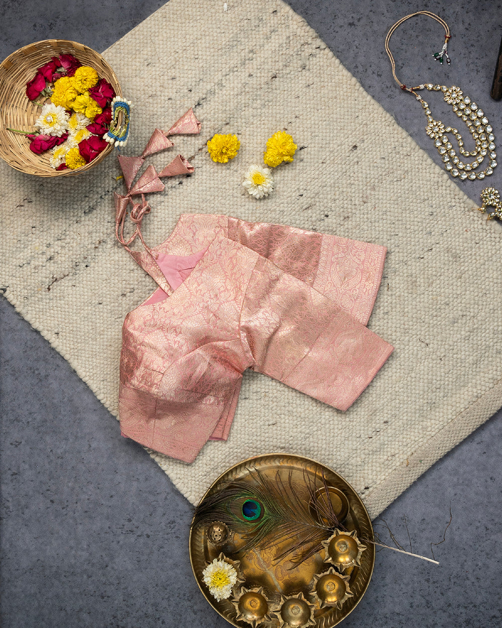 Customisable Pink Pure Katan Silk Blouse