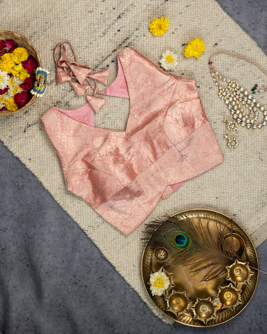 Customisable Pink Pure Katan Silk Blouse
