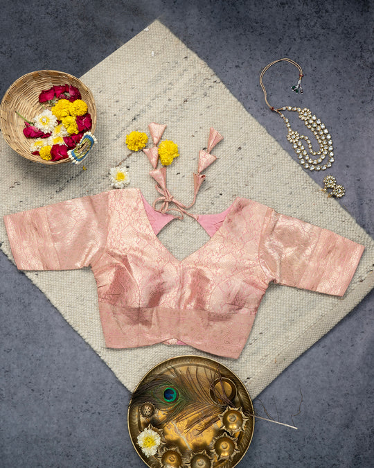 Customisable Pink Pure Katan Silk Blouse