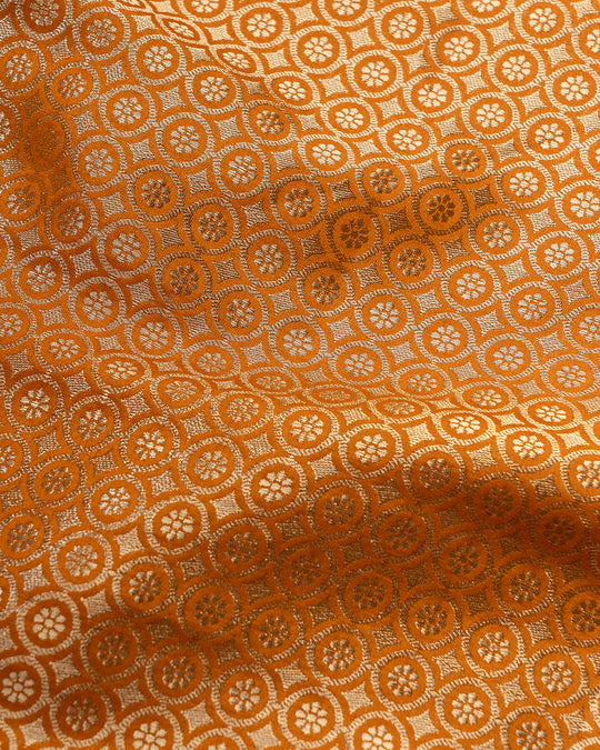 Saffron Handwoven Zari Banarasi Silk Saree