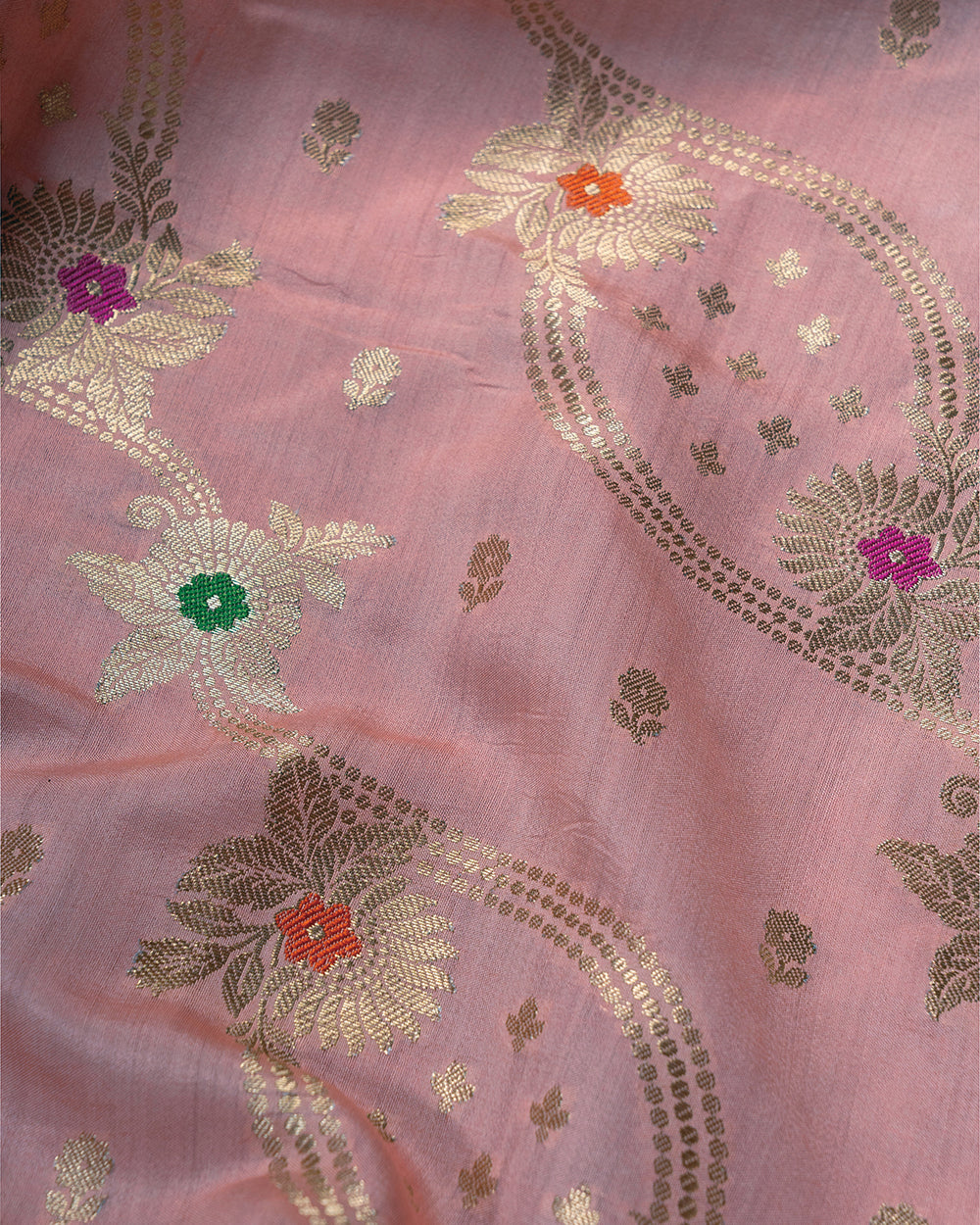 Pink Meenakari Jaal Pure Banarasi Silk Saree