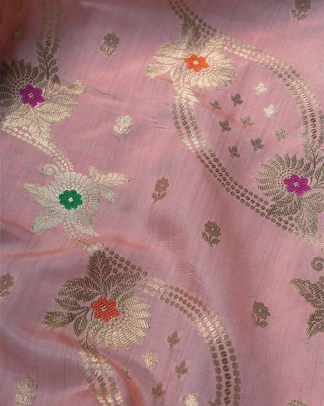 Pink Meenakari Jaal Pure Banarasi Silk Saree