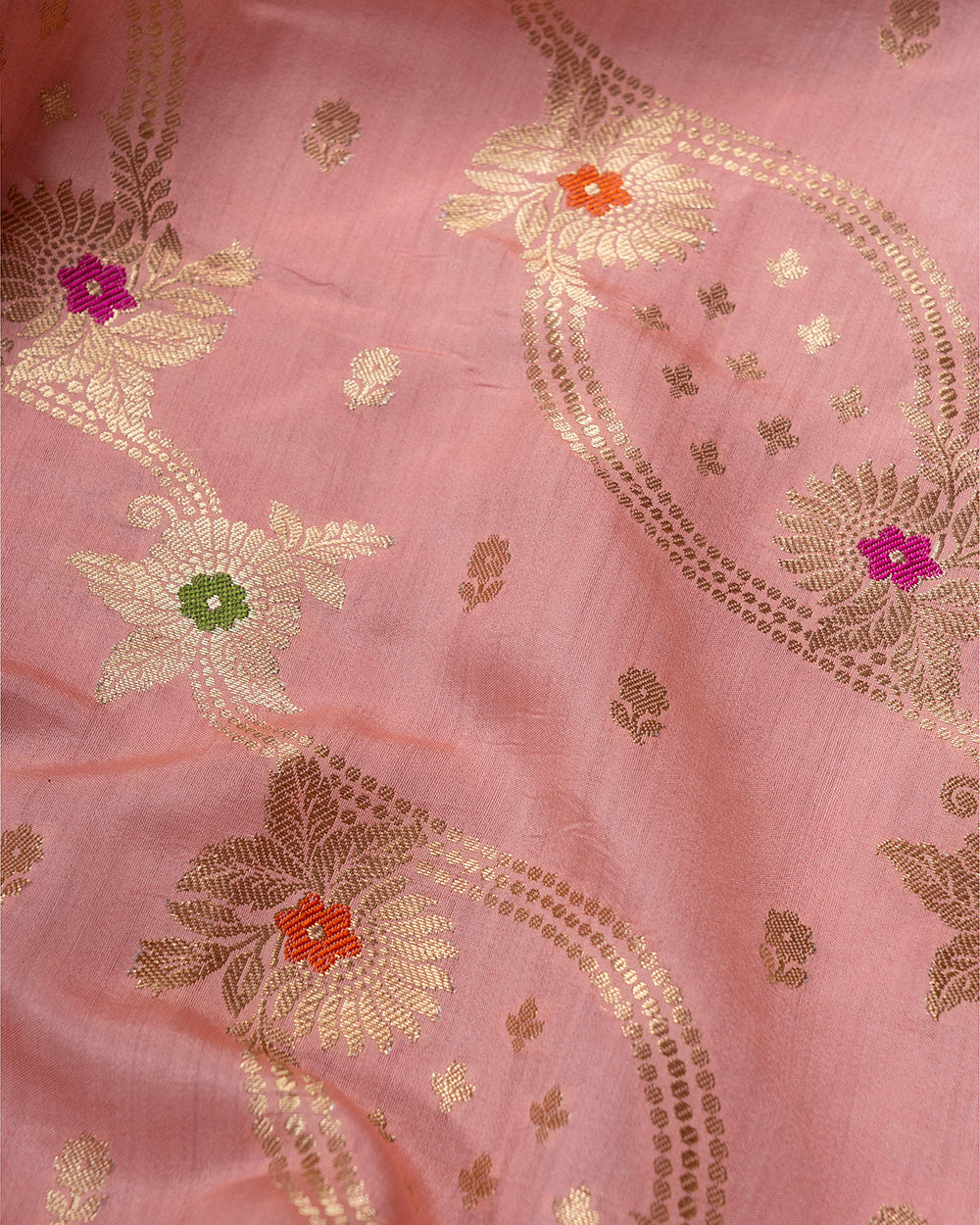 Pink Meenakari Jaal Pure Banarasi Silk Saree