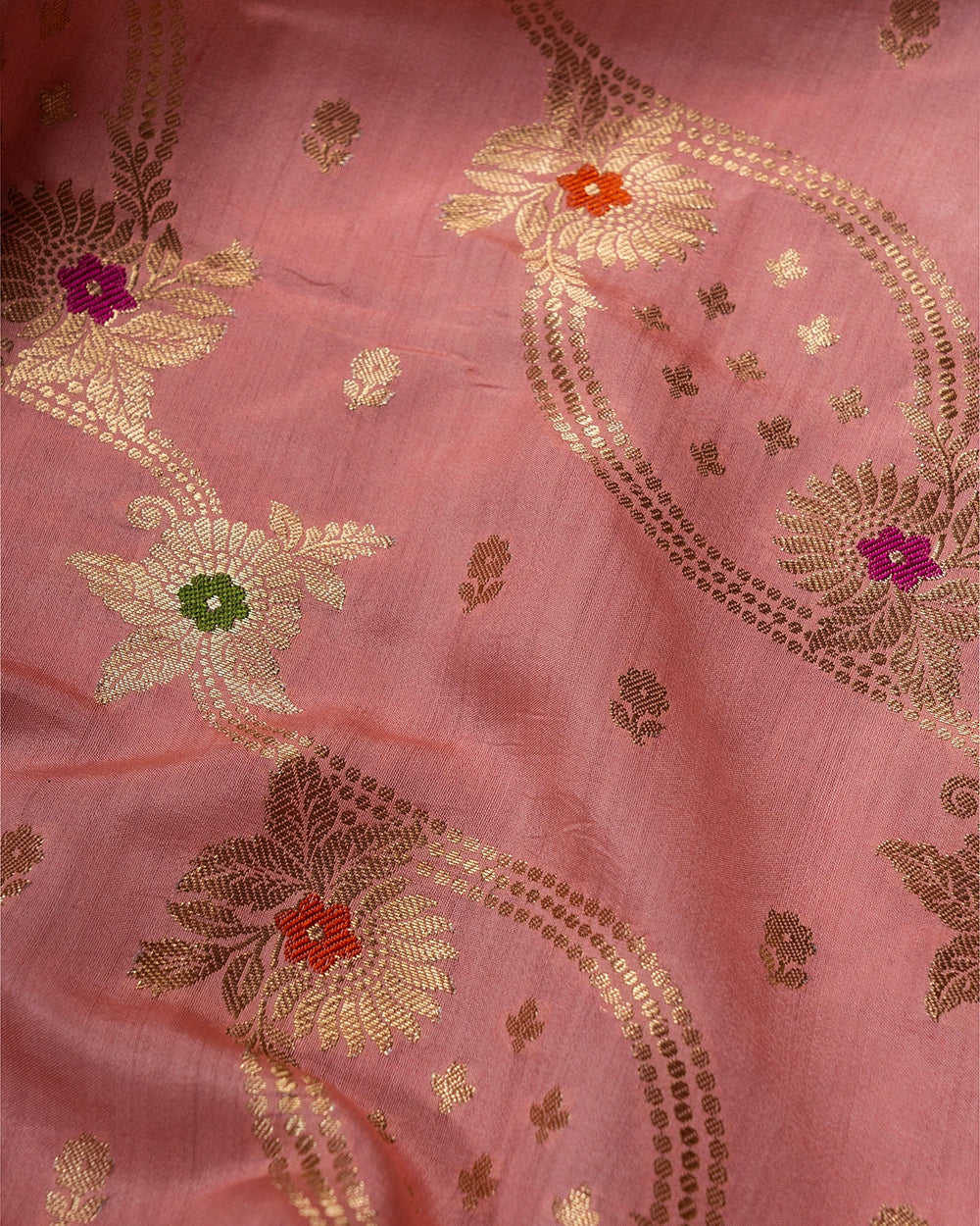 Pink Meenakari Jaal Pure Banarasi Silk Saree