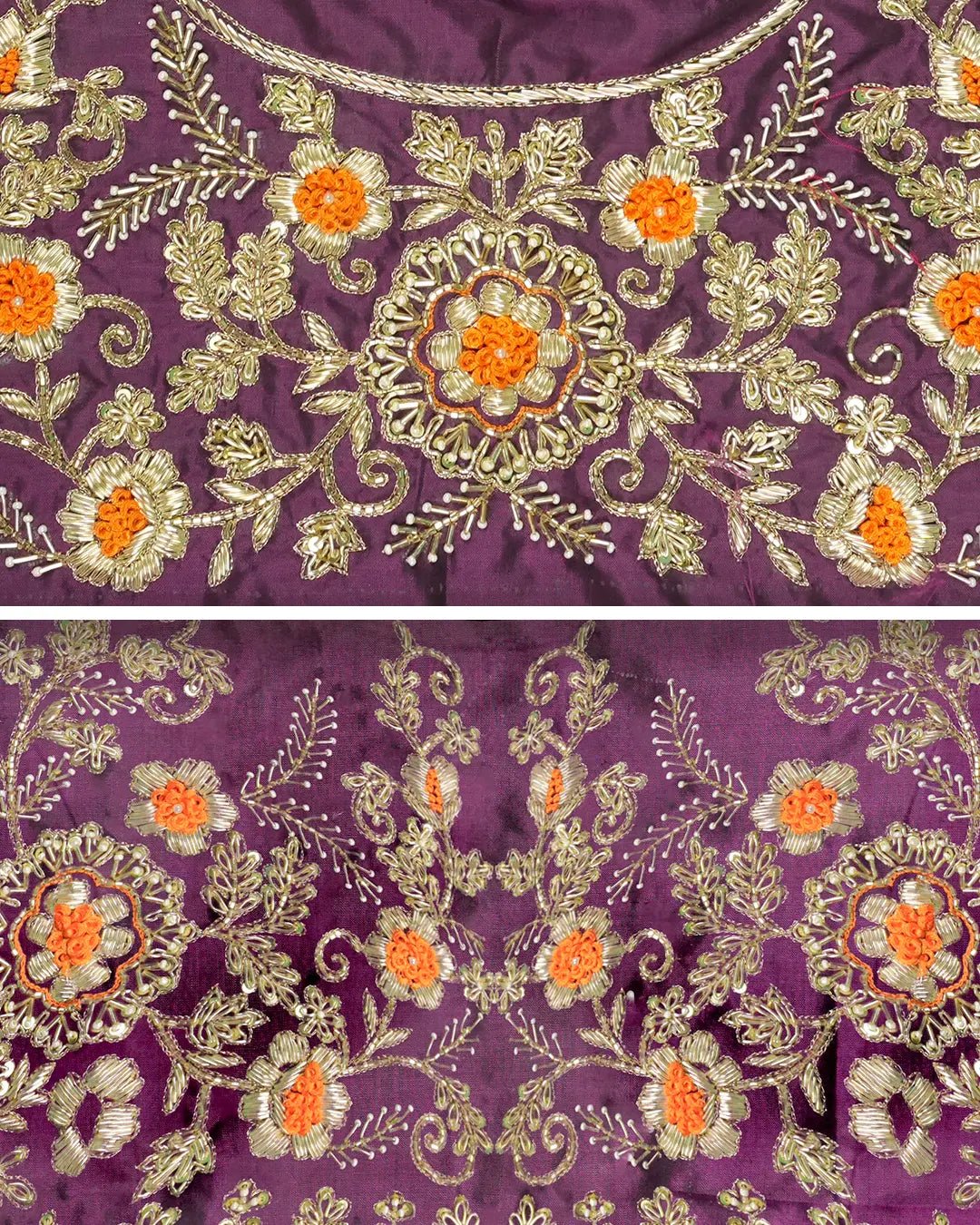 Zardozi Hand - Embroidered Pure Katan Saree - katansi