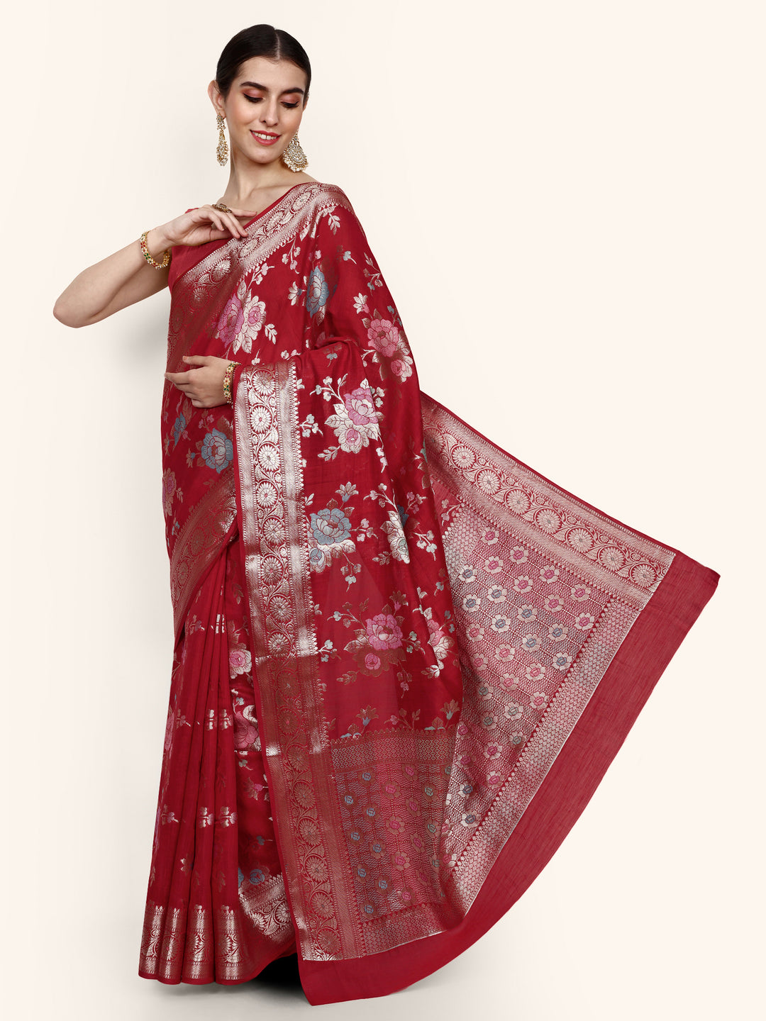 Sangria Meenakari Handwoven Banarasi Saree