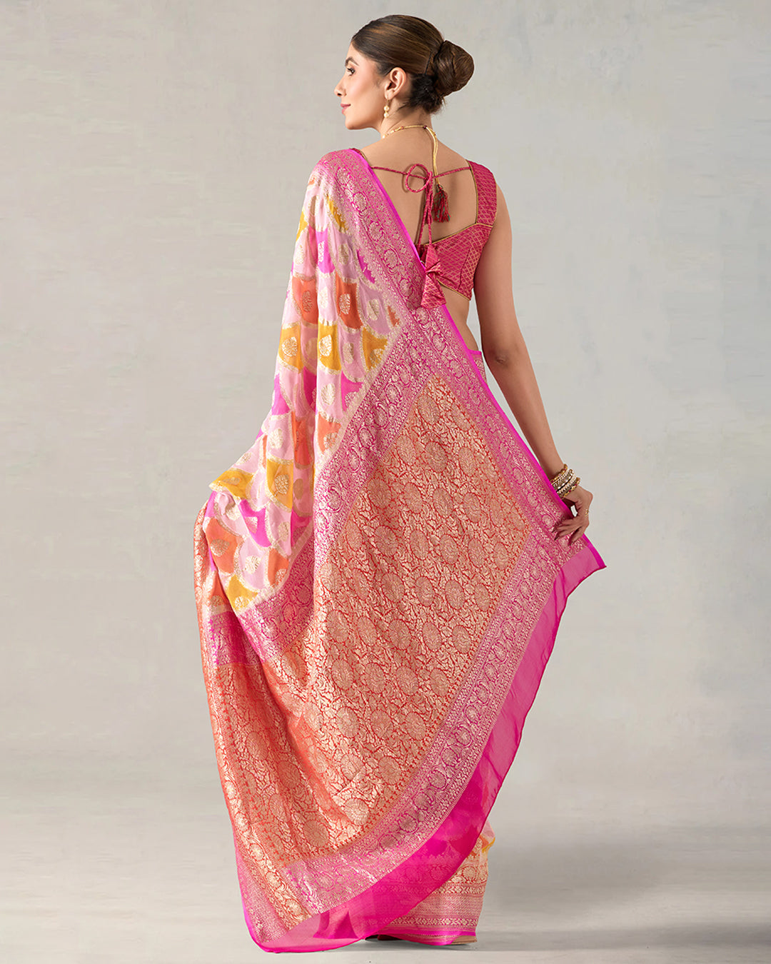 Rosette Rangkat Pure Khaddi Georgette with Heritage Jaal Weaving