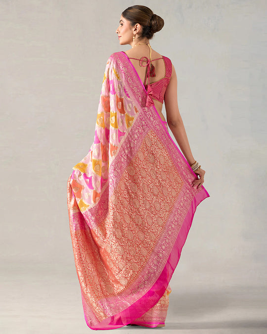 Rosette Rangkat Pure Khaddi Georgette with Heritage Jaal Weaving