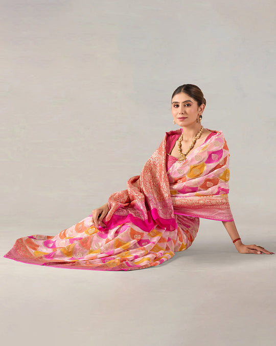 Rosette Rangkat Pure Khaddi Georgette with Heritage Jaal Weaving