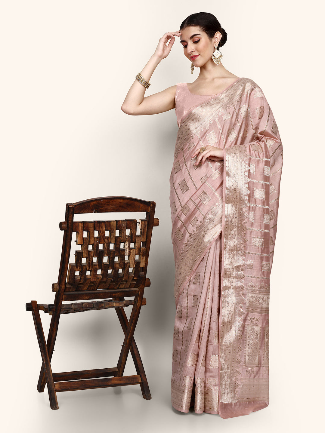 Mauve Pink Kadwa Handwoven Banarasi Saree