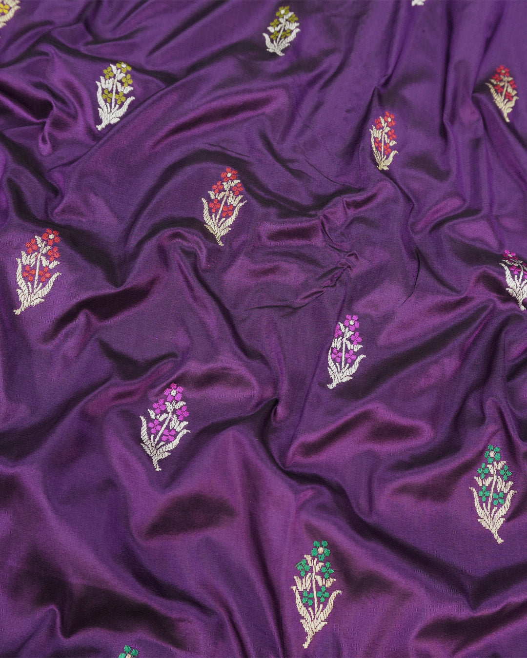 Kadwa Pure Handwoven Katan Banarasi Silk Saree - Purple