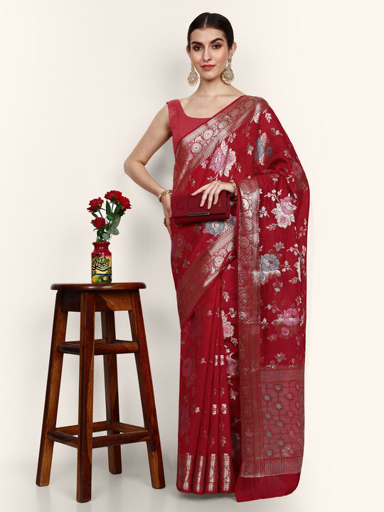 Sangria Meenakari Handwoven Banarasi Saree