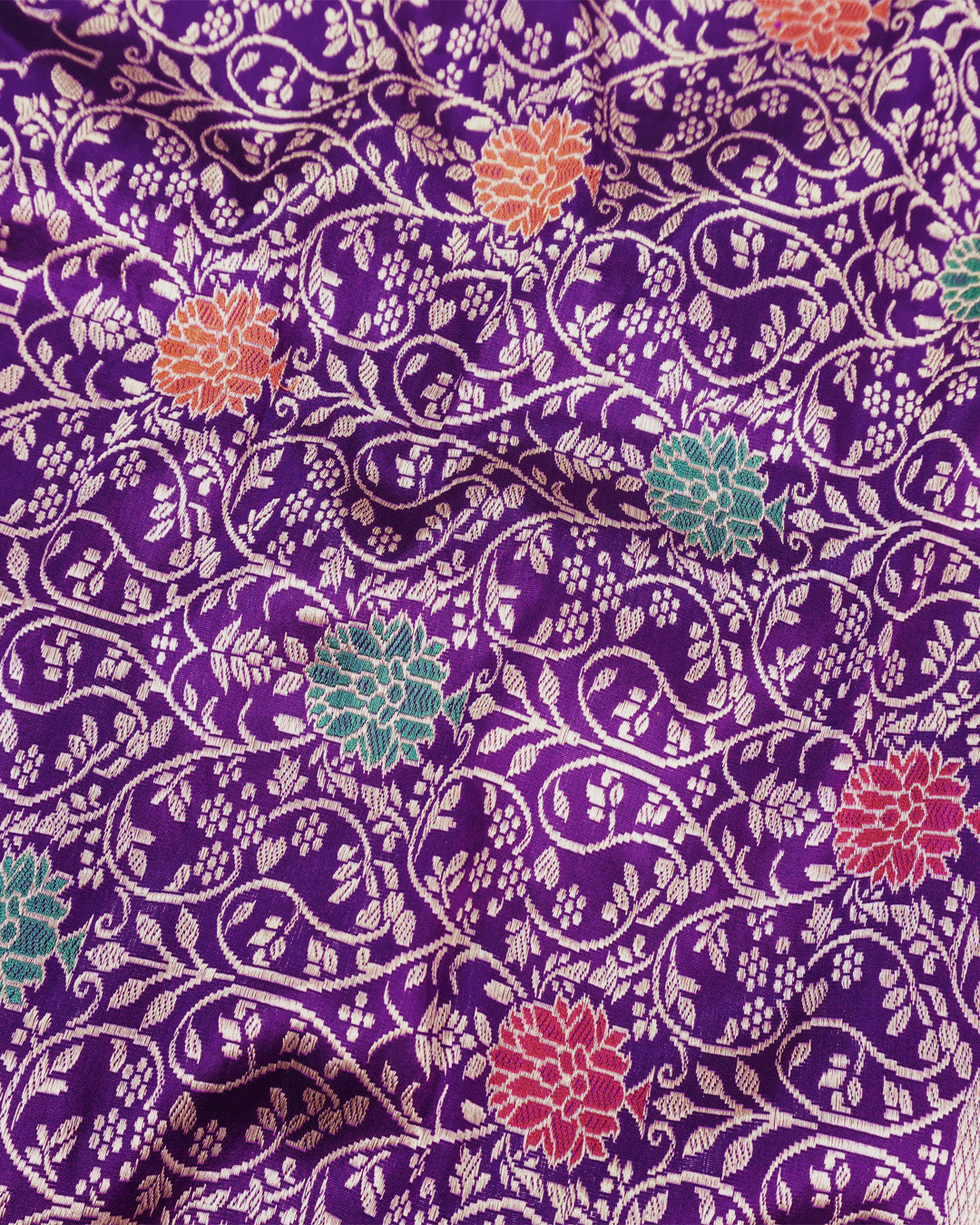 Kadwa Pure Handwoven Katan Banarasi Silk Saree - Purple