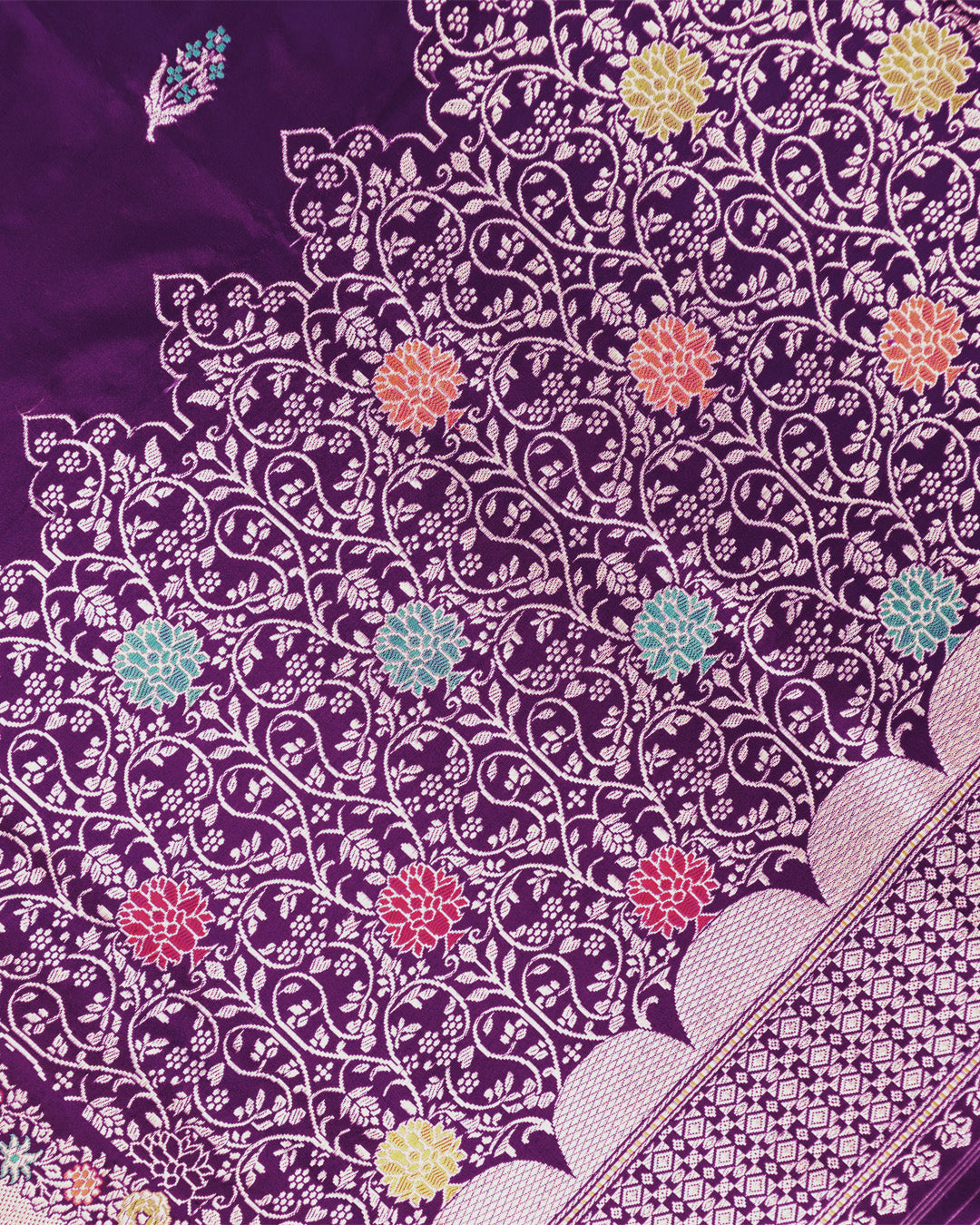 Kadwa Pure Handwoven Katan Banarasi Silk Saree - Purple