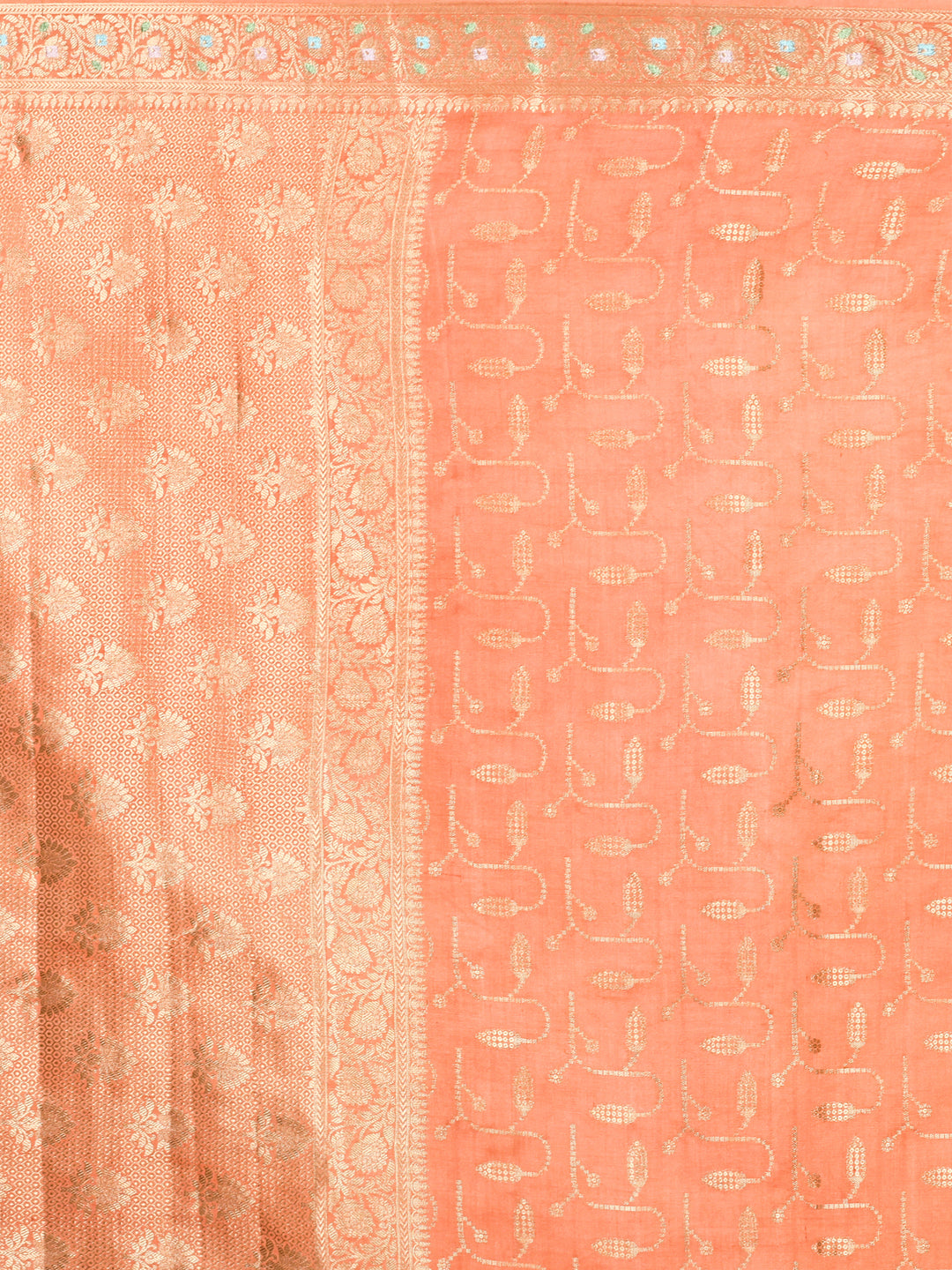 Orange Kadwa Handwoven Banarasi Saree