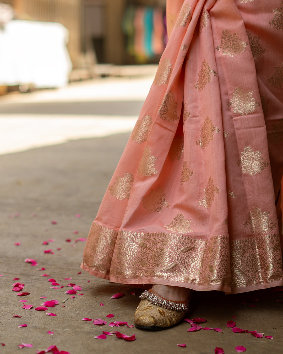 Light Salmon Handwoven Pure Banarasi Silk Saree