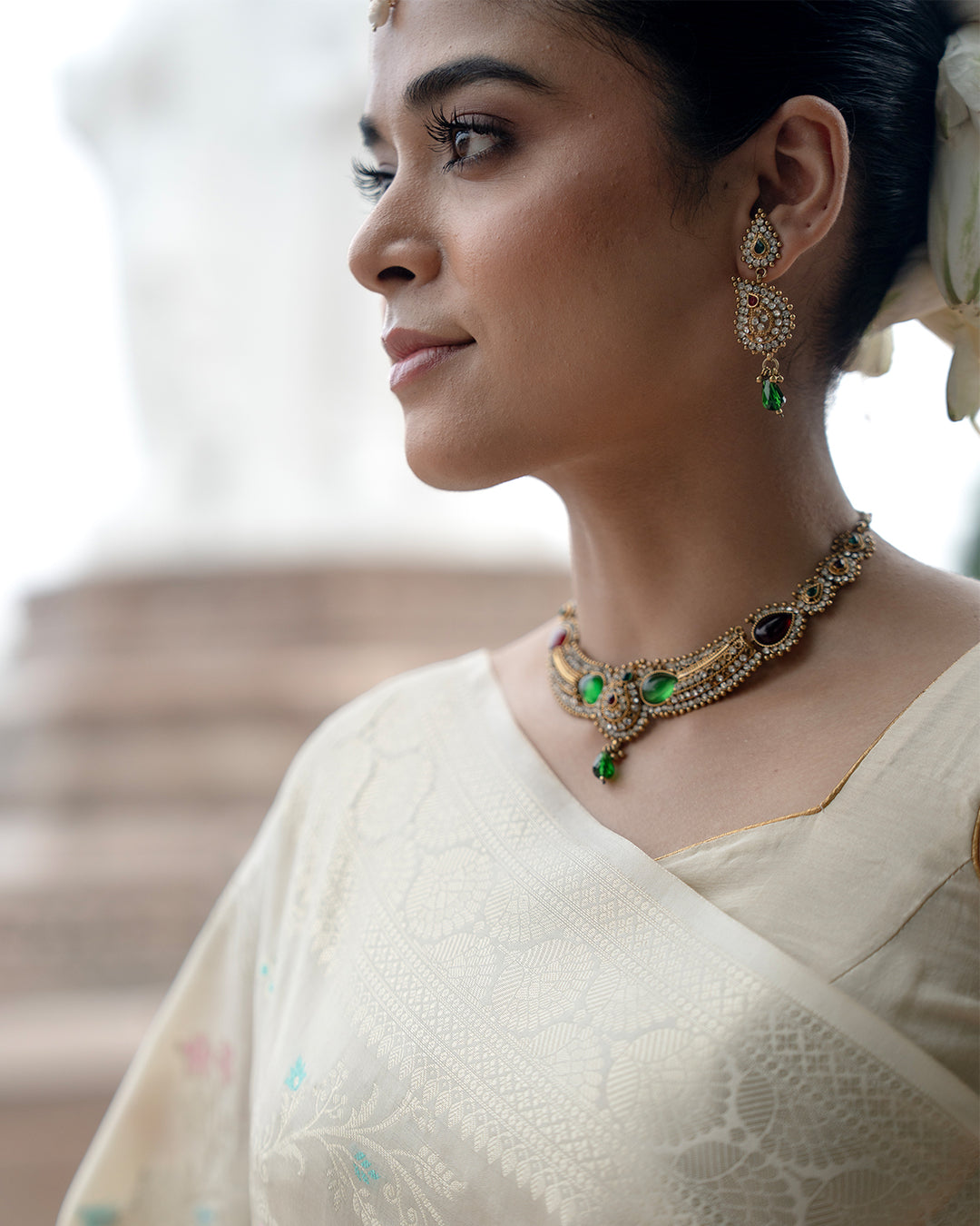 Ethereal Cream Pure Banarasi Saree with Pastel Brocade Floral Weaves