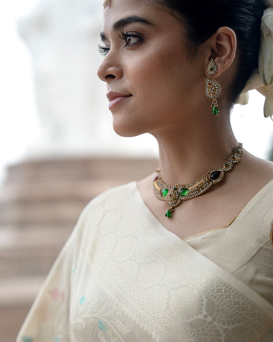 Ethereal Cream Pure Banarasi Saree with Pastel Brocade Floral Weaves