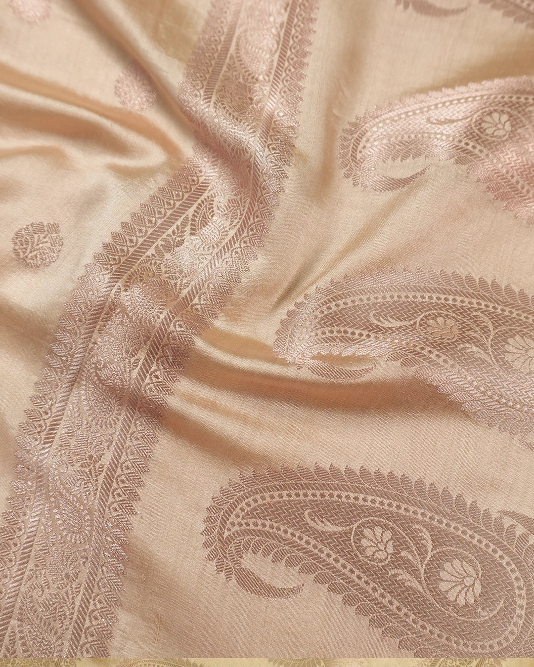 Cream Pure Banarasi Saree with Minimal Butidar Zari Weaving