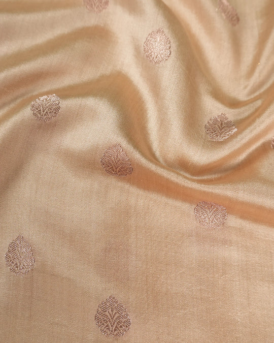 Cream Pure Banarasi Saree with Minimal Butidar Zari Weaving