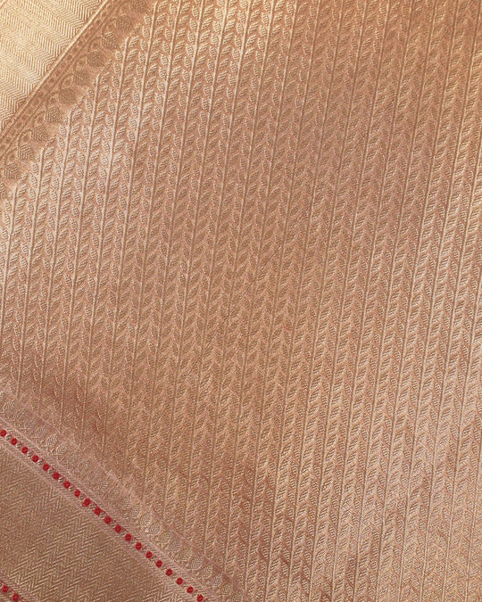 Rose Peach Pure Tissue Saree with Minimal Buti Weaves