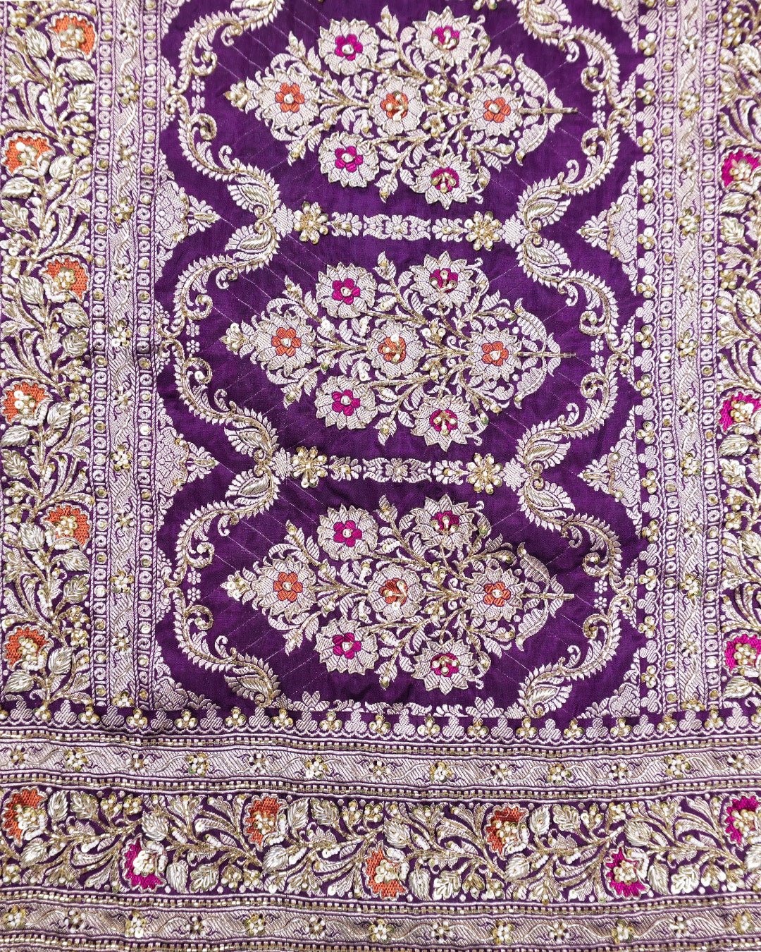 Zardozi Hand - Embroidered Pure Katan Saree - katansi