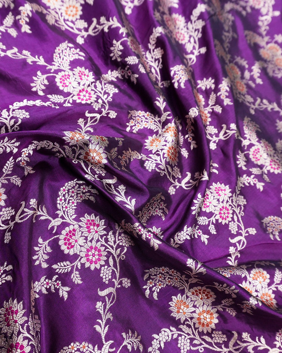 Zardozi Hand - Embroidered Pure Katan Saree - katansi