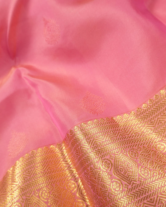 Violet Pure Kanjivaram Saree with Soft Gold Butta Weaves