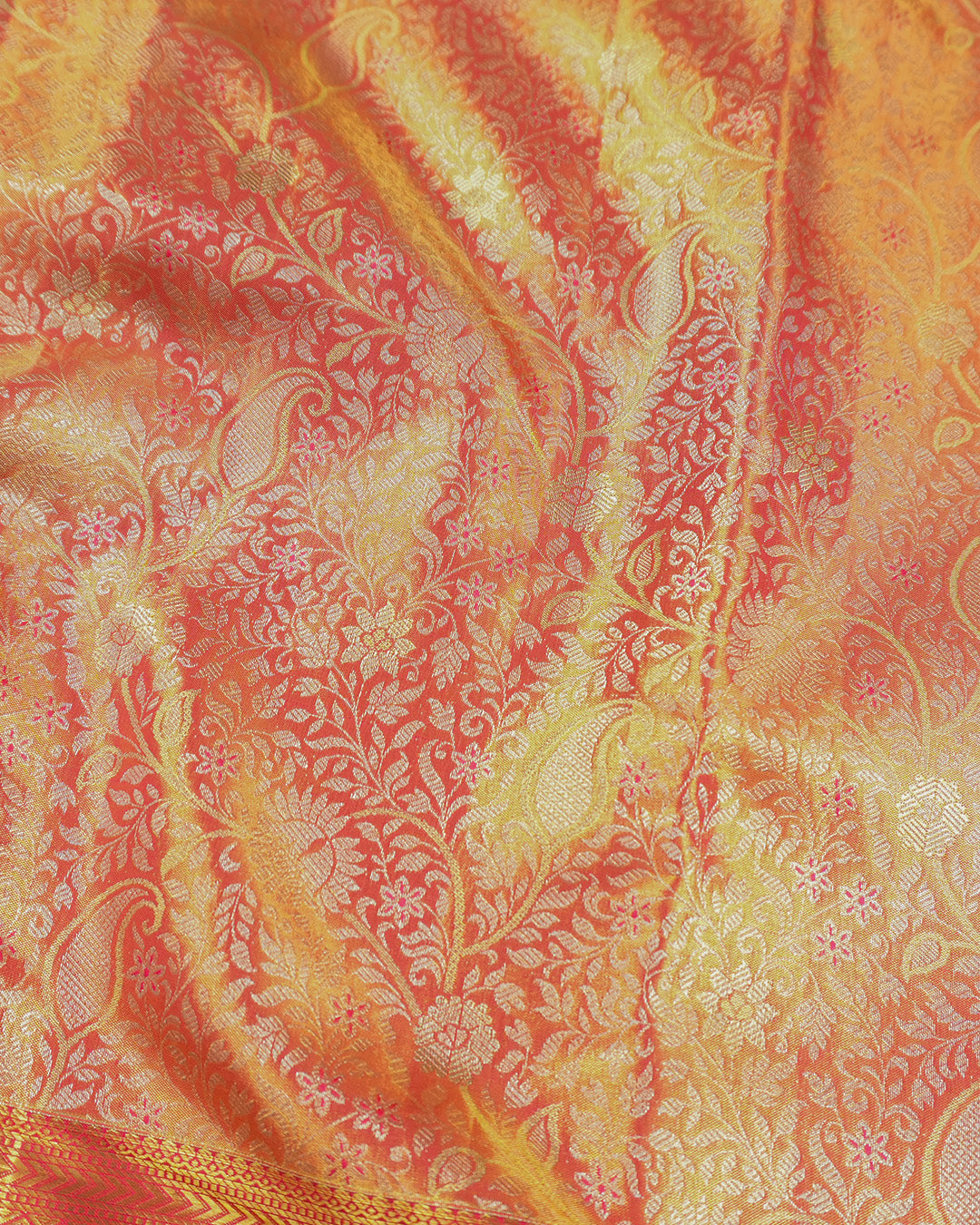 Pink Pure Kanjivaram Saree with Zari Weaves and Paisley Border