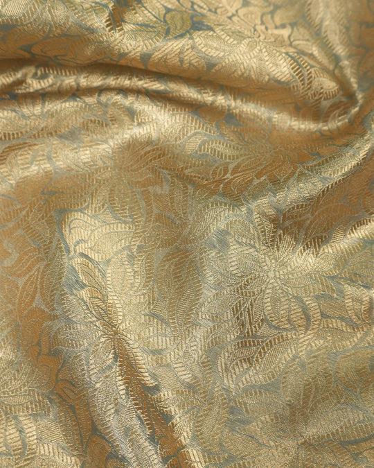 Aqua Blue Pure Tissue Saree with Heritage Jaal and Elegant Border