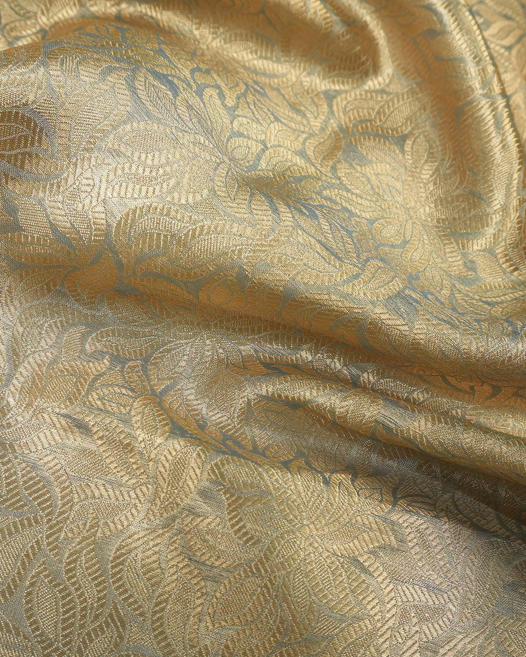 Aqua Blue Pure Tissue Saree with Heritage Jaal and Elegant Border